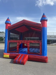 Red & blue bounce house castle